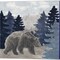 Blue Cliff Mountains Scene - Bear, Deer by Tara Reed 14" x 14" Canvas Wall Art (Set of 2)